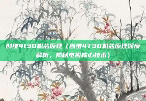 創維4t30機芯原理（創維4T30機芯原理深度解析，揭秘電視核心技術）